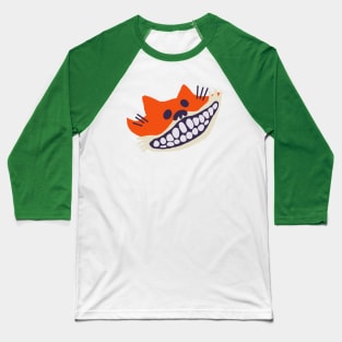 Grinning Fox with Big Teeth Baseball T-Shirt